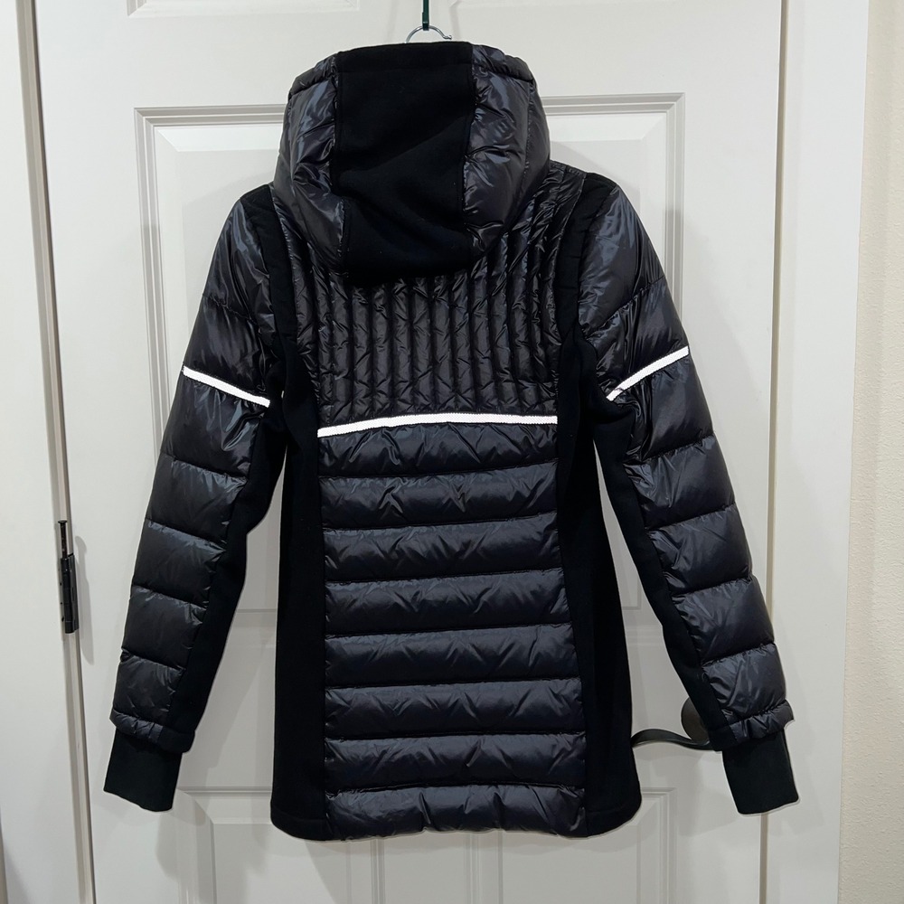 Blanc Noir Reflective Inset Down Filled Featherweight Hooded Parka Black‎ Small - Picture 3 of 9